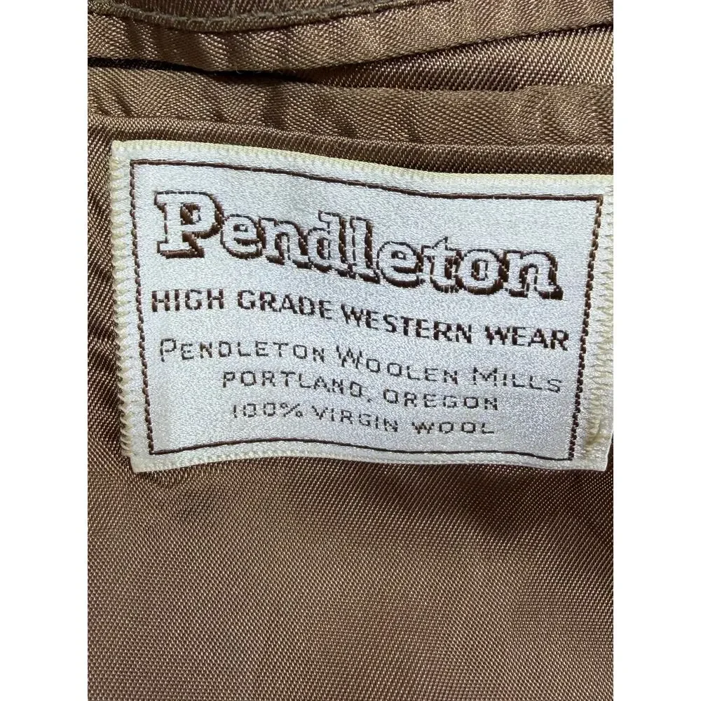 Pendleton Men 44 Brown 100% Virgin Wool  Western Blazer Jacket Sport Coat